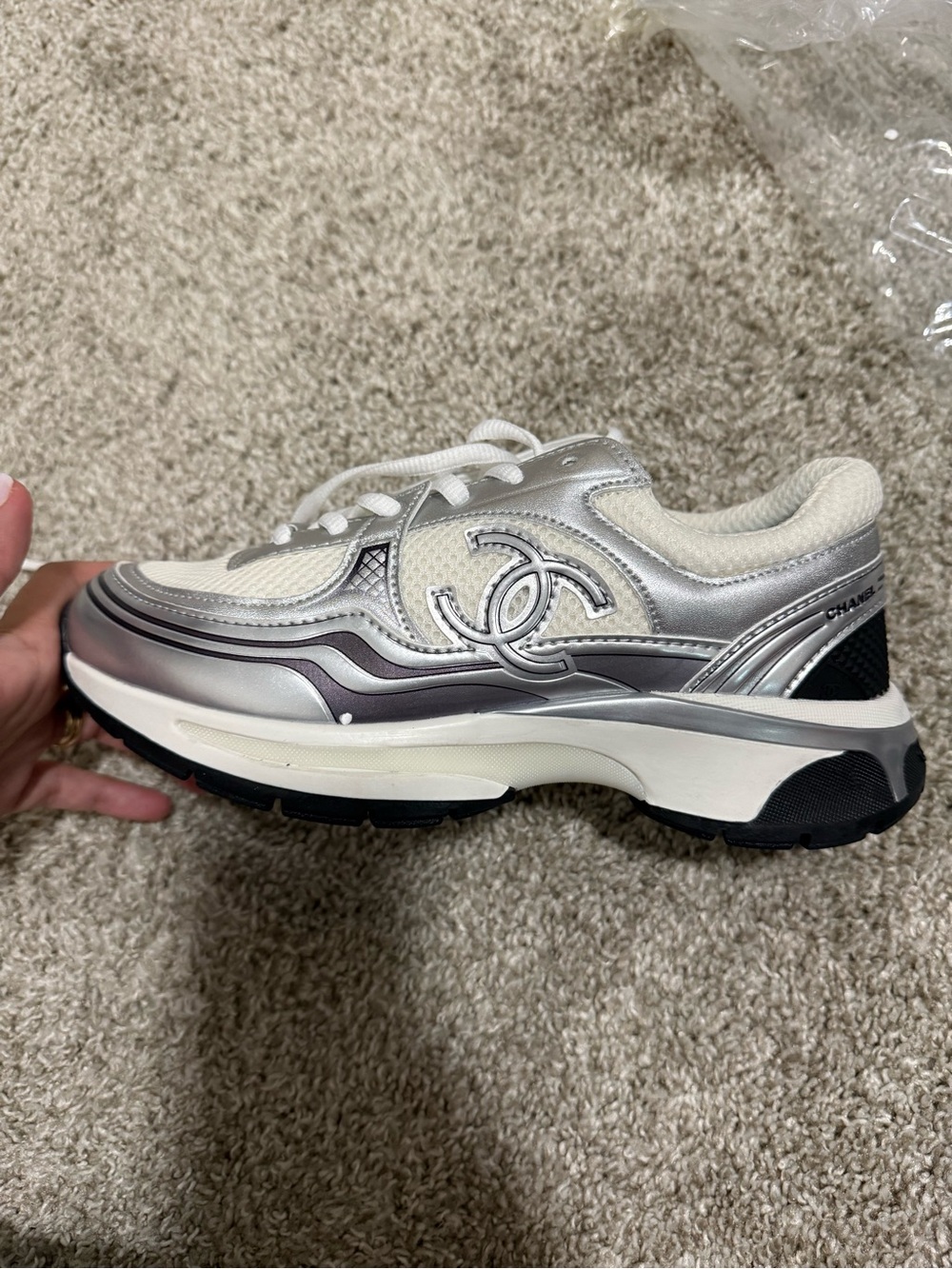 CC White & Silver Sneakers - Picture 8 of 8